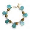 By Virgo Women's Blue / Gold Buddha Amazonite Baded Bracelet
