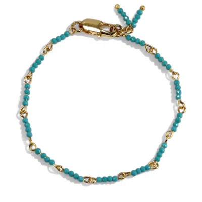 By Virgo Women's Blue / Gold Turquoise Beaded Bracelet