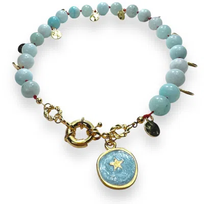 By Virgo Women's Blue Passion Jade Gemstone Neclace