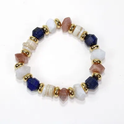 By Virgo Women's Blue / White Feliora Gemstone Beaded Bracelet