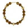 By Virgo Women's Brown / Gold Sahara Jasper Gemstone Necklace In Multi