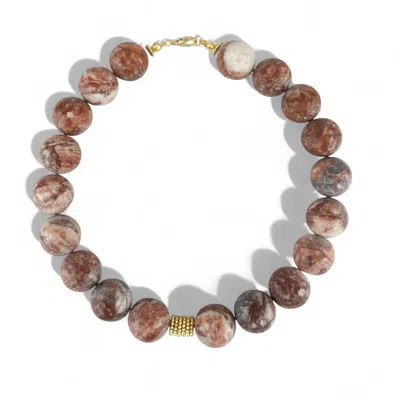By Virgo Women's Brown / White / Gold Bravon Gemstone Necklace In Multi