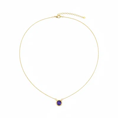 By Virgo Women's Gold Amethysta Necklace