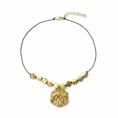 By Virgo Women's Gold / Black Elysian Eye Necklace In Gold/black