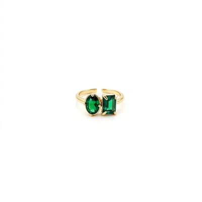 By Virgo Women's Gold / Green Zephira Ring