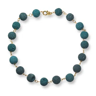By Virgo Women's Green Flavia Lava Stone Necklace