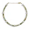 By Virgo Women's Green / Gold Root Opal And Pearl Gemstone Necklace