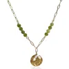 By Virgo Women's Green / Gold Tilos Green Garnet Gemstone Necklace