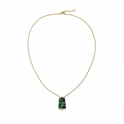 By Virgo Women's Green / Gold Valthera Silver Necklace In Multi