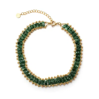 By Virgo Women's Green Lorvaya Silver Bracelet