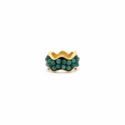 By Virgo Women's Green Neritha Silver Ring