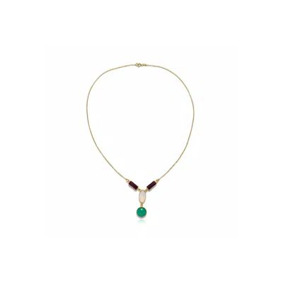 By Virgo Women's Green / White Calithra Silver Necklace In Multi