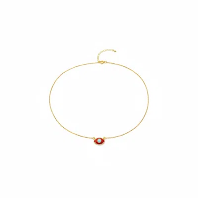 By Virgo Women's Orange / Gold Corvina Silver Necklace