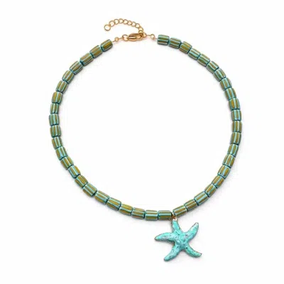 By Virgo Women's Paros Necklace In Blue/yellow