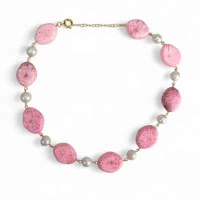 By Virgo Women's Pink / Purple / White Lunara Coral & Pearl Beaded Necklace