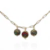 By Virgo Women's Red / Blue / Gold Eclipse Charm Chain Necklace