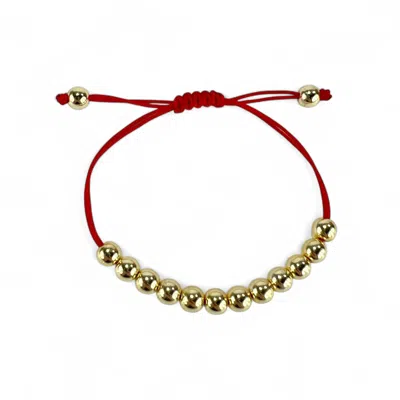 By Virgo Women's Red / Gold Carmen Gold-plated Red Cord Bracelet In Multi
