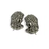 By Virgo Women's Silver Andros Antique Bust Stud Earrings In Silver