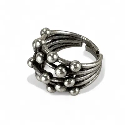 By Virgo Women's Silver Calyra Antique Ring