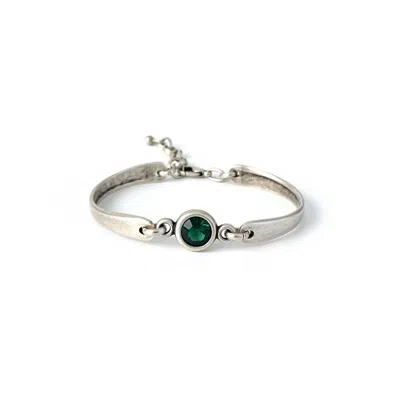 By Virgo Women's Silver Green Aura Bracelet