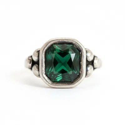 By Virgo Women's Silver / Green Viridia Ring