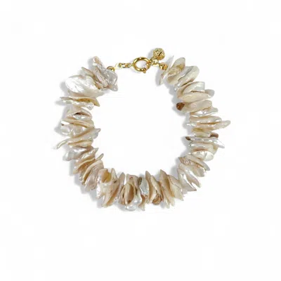 By Virgo Women's White / Gold Olyssia Pearl Gemstone Bracelet In Multi