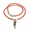 By Virgo Women's White / Gold / Yellow Roxy Coral Beaded Necklace