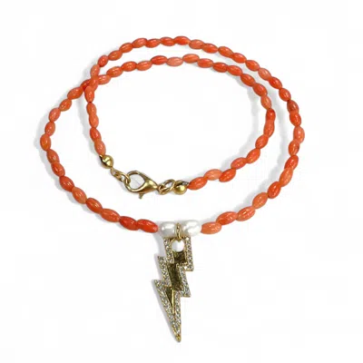 By Virgo Women's White / Gold / Yellow Roxy Coral Beaded Necklace