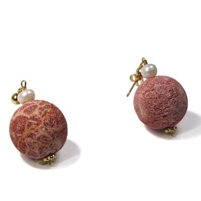 By Virgo Women's Yellow / Orange / Gold Pearla Coral Earing In Multi