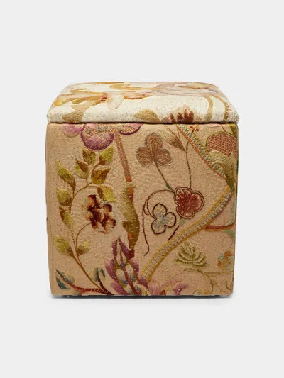 By Walid 17th-century Embroidered Florentine Silk Cube  Abask Luxury Gift In Multi