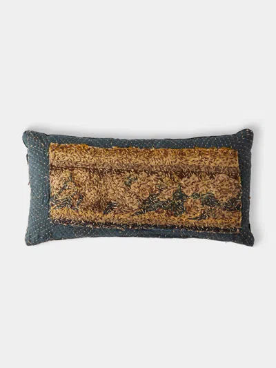 By Walid 17th-century Flemish Tapestry Linen And Velvet Cushion (12in/30cm)