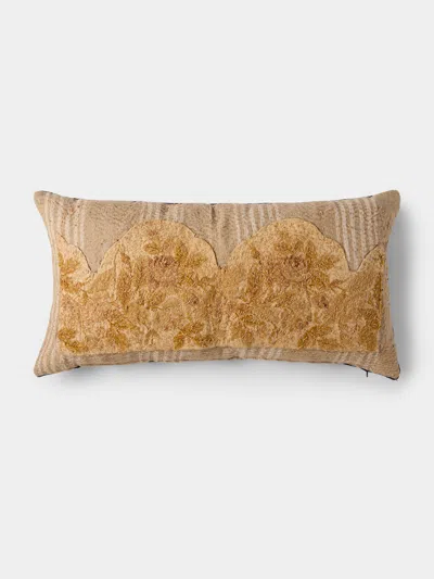 By Walid 18th-century French Aubusson Tapestry Wool And Linen Cushion (27.5in/70cm) In Brown