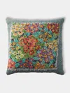 By Walid 1930s Needlepoint Wool And Linen Cushion (17.5in/45cm) In Multi