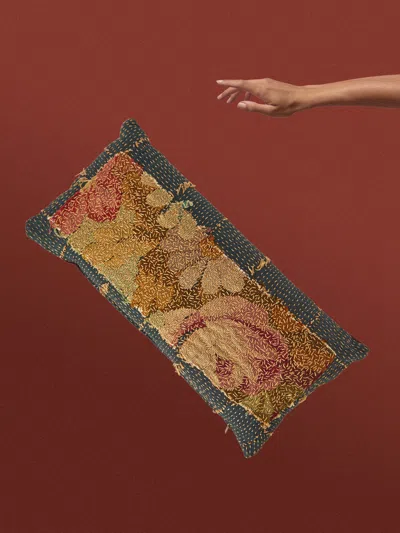 By Walid 19th-century Napolean Iii Aubusson Tapestry And Linen Cushion (19.5in/50cm) In Multi