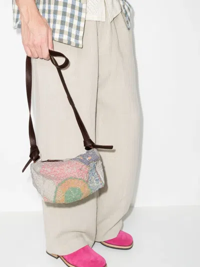 By Walid 19th Century Patchwork Crossbody Bag In Neutrals