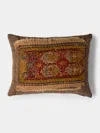 By Walid 19th-century Victorian Neo-gothic Needlepoint Wool And Cotton Cushion (17.5in/45cm) In Brown