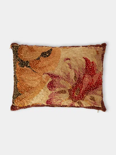By Walid 19th-century Napolean Iii Aubusson Tapestry And Linen Cushion (18.5in/47cm) In Multi