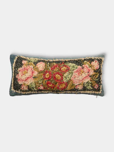 By Walid 19th-century Victorian Needlepoint Wool And Cotton Cushion (21.5in/55cm) In Multi