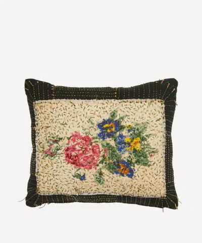 By Walid Antique Floral Textile Cushion 1309