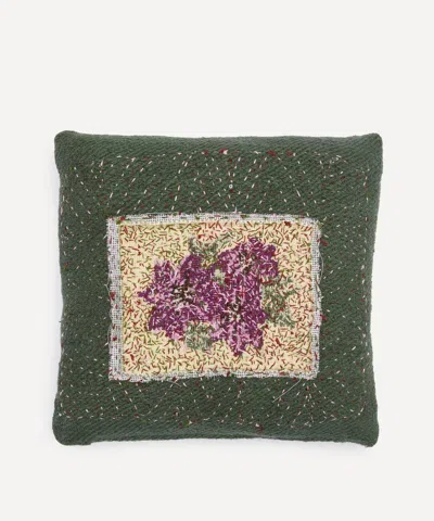 By Walid Antique Floral Textile Cushion 1418