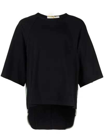 By Walid Contrasting-stitch Detail T-shirt In Black