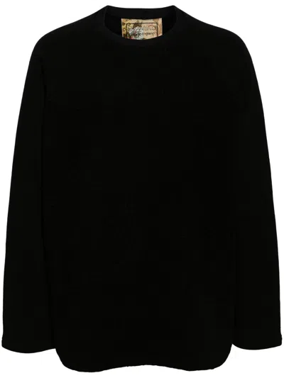 By Walid Crew-neck Cotton Jumper In Black