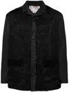 BY WALID EMBROIDERED PINSTRIPED SHIRT JACKET