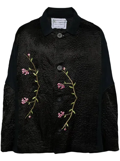 By Walid Embroidered Single-breasted Coat In Black