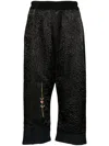 BY WALID FLORAL-EMBROIDERED CROPPED TROUSERS