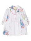 By Walid Floral-print Linen Dress In 白色