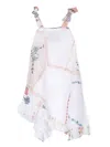 By Walid Floral-print Linen Dress In 白色