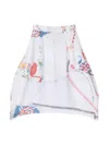 By Walid Floral-print Linen Skirt In 白色