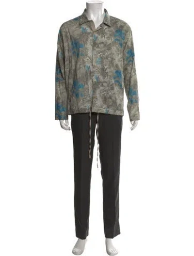 Pre-owned By Walid Floral Print Long Sleeve Dress Shirt In Multi