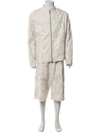 Pre-owned By Walid Floral Print Two-piece Suit In Neutrals